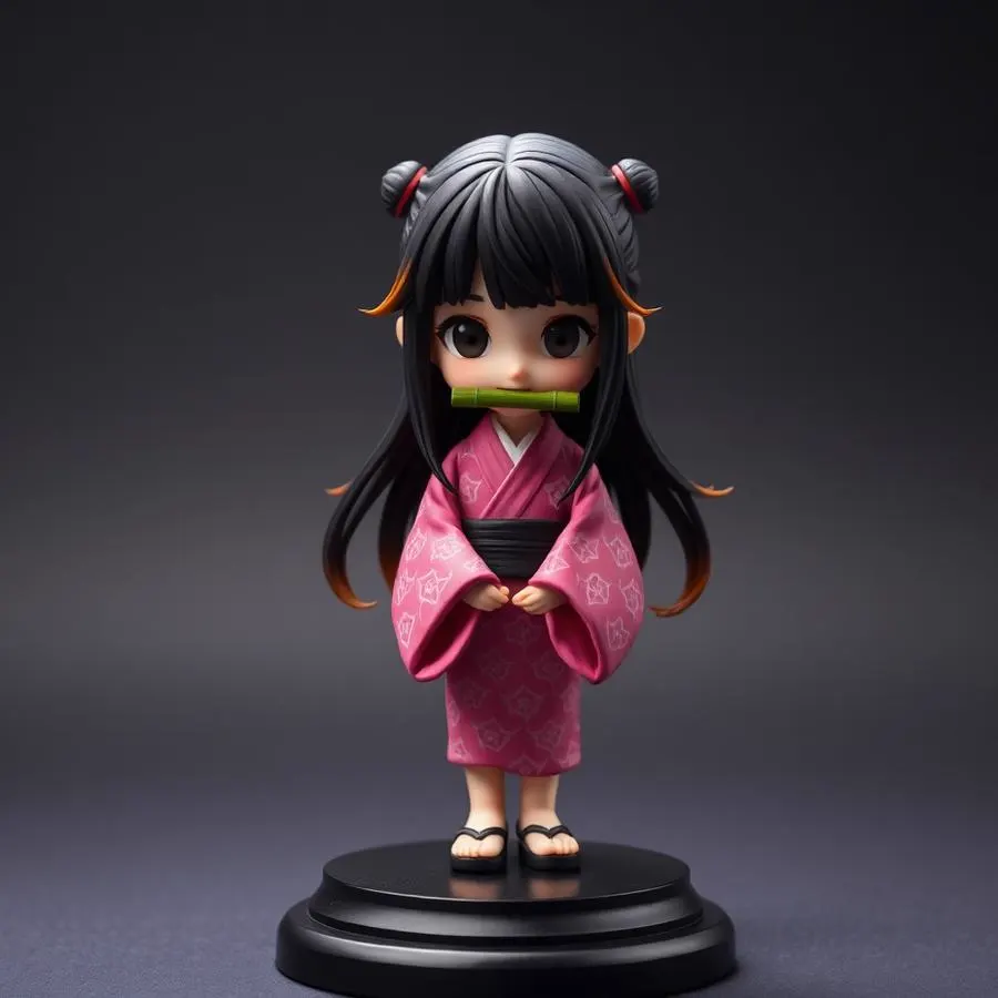 Nezuko Kamado hand-painted 3D printed anime collectible figurine